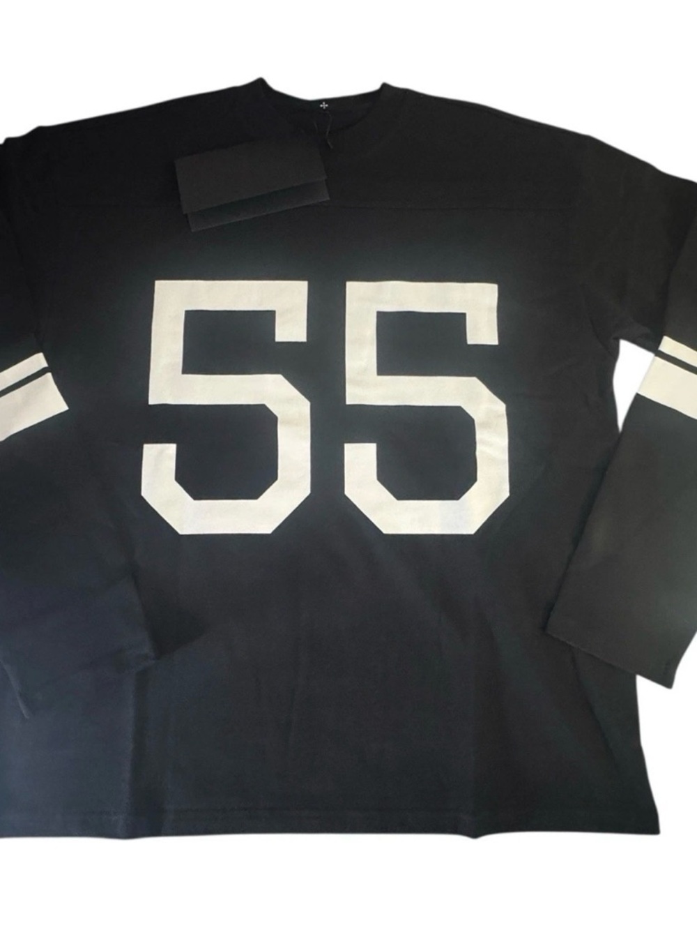 Black Scale Mens 55 Logo Football Style Long Sleeve Black T-shirt Size XL